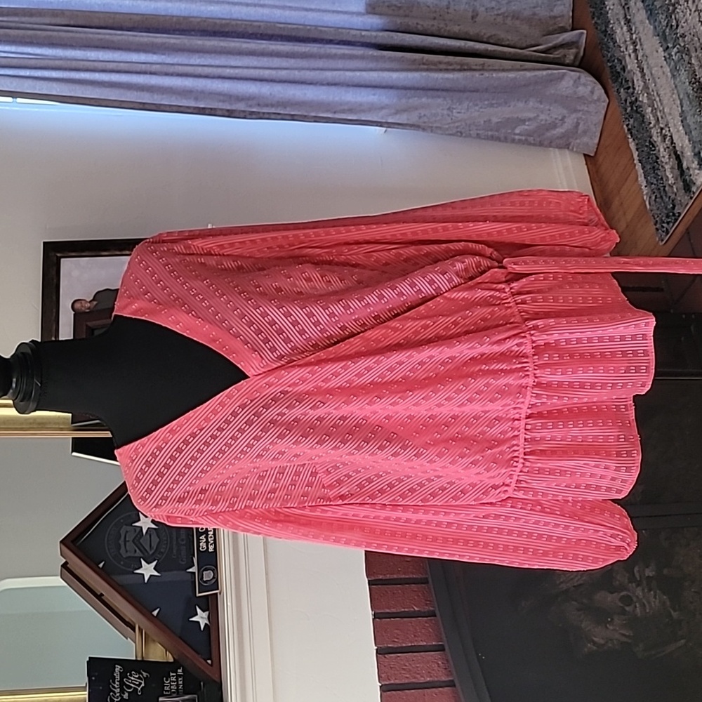 Coral Wrapped Blouse